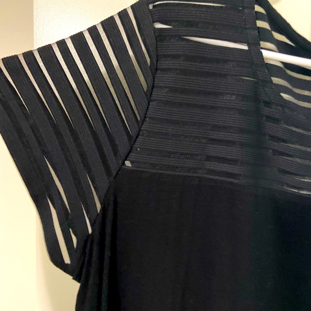 Cute Black Mimicking cut out tee